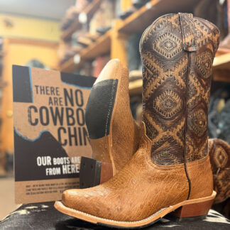 Anderson Bean Brandy Bruciato Smooth Ostrich Cutter Toe Cowboy Boots 339046