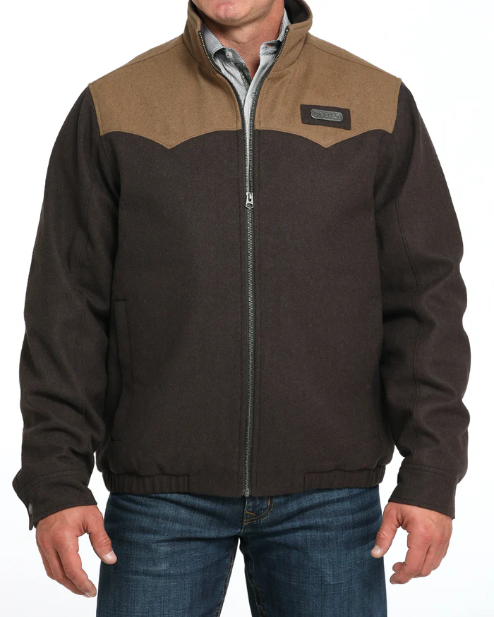 Men's Concealed Carry Brown Wooly Jacket
