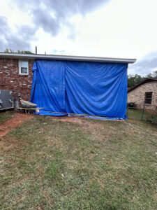 Outside view of working on master bedroom addition South Carolina with general contractor near me Dennis Home Improvement