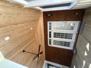 Inside view of the Screened in Porch ceiling in Lexington SC 29073  by builder near me Dennis Home Improvement