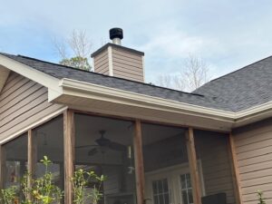 Roof fixed and gutters up for this Roof Replacement in Chapin, SC 29036 with general contractor near me Dennis Home Improvement