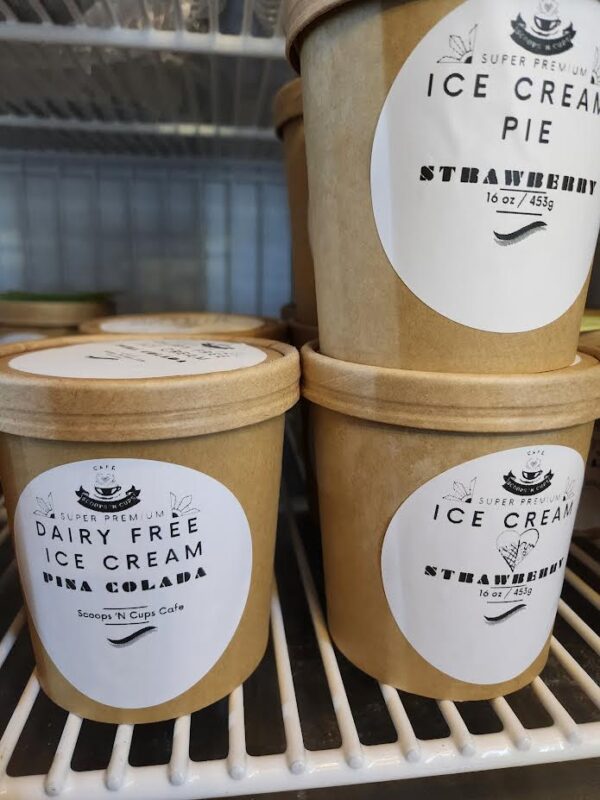 Scoops N Cups Super Premium Ice Cream Pina Colada and Strawberry