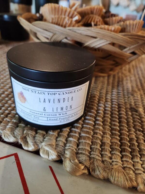 Mountain Top Candle Company Natural Cotton Wick Lavender & Lemon Candle