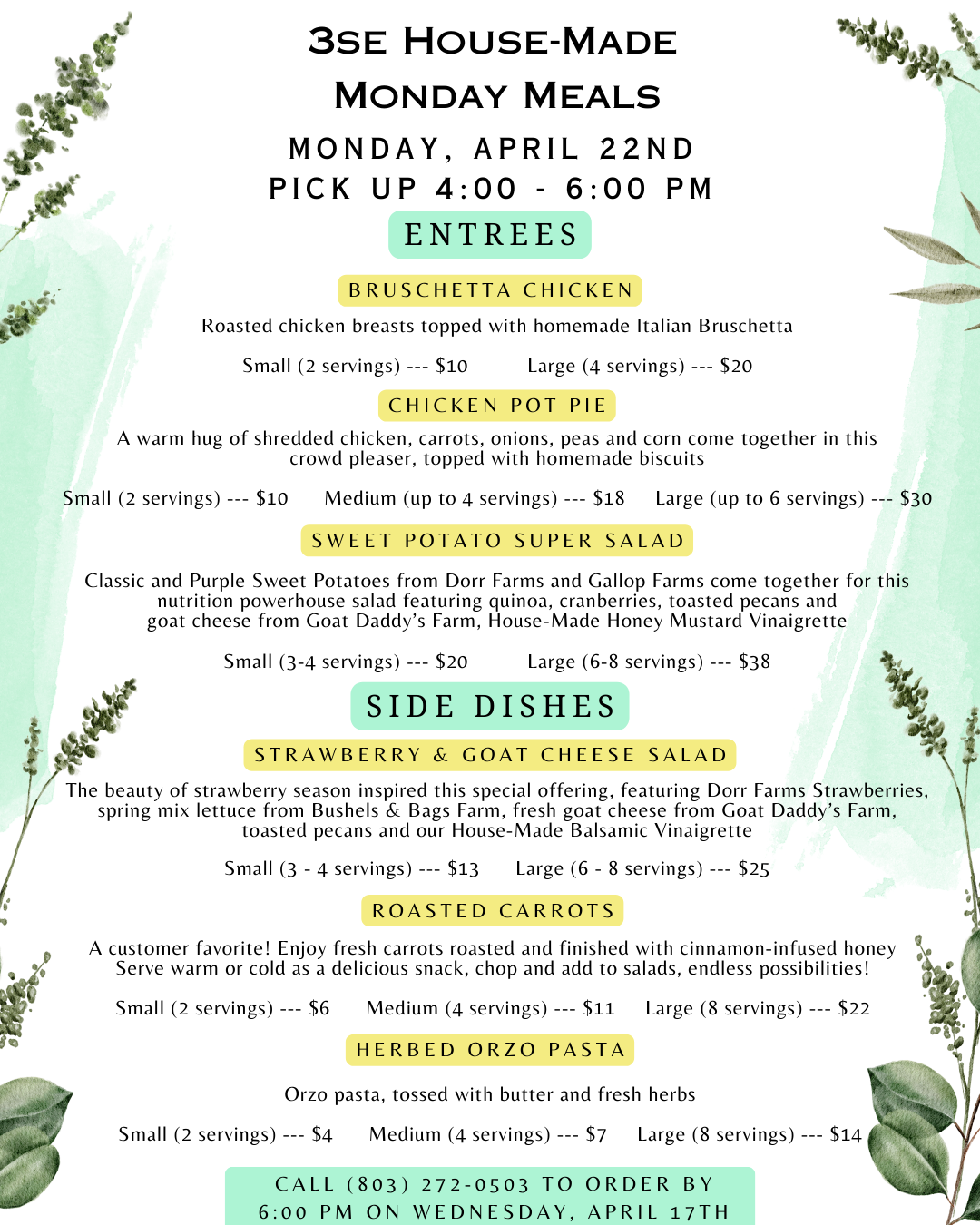 Monday Meals - April 22 2024
