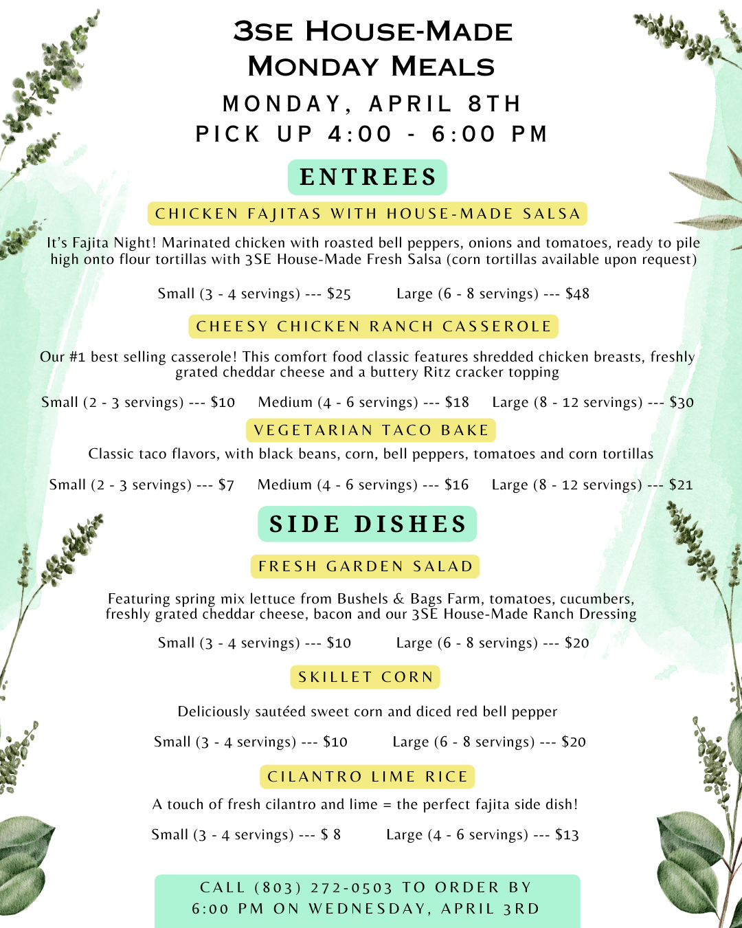 Monday Meals April 8, 2024