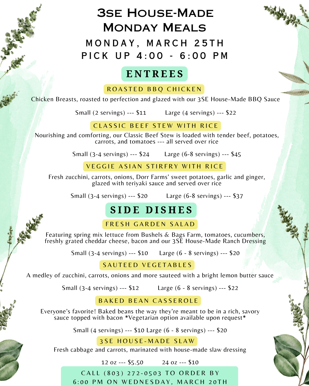 Monday Meals - March 25 2024