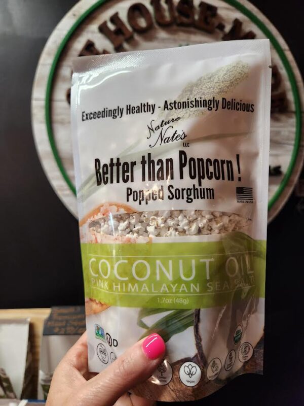 Nature Nate's Better than Popcorn! Popped Sorghum Coconut Oil & Pink Himalayan Sea Salt