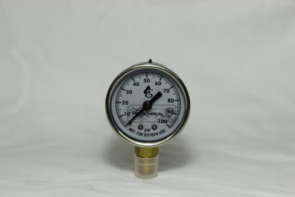 Liquid Filled Pressure Gauge 0-100 PSI 1/4" Lower Mount-All Sales Final