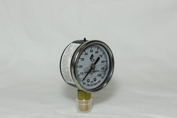 Liquid Filled Pressure Gauge 0-100 PSI 1/4" Lower Mount-All Sales Final - Image 2