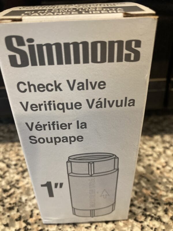 Simmons 1  Inch FIP x 1  Inch FIP ,513 Stainless Steel Check Valve-All Sales Final